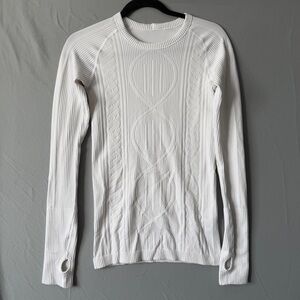 Lululemon Womens Rest Less Pullover 4 White Yoga Running Gym Fitness Workout